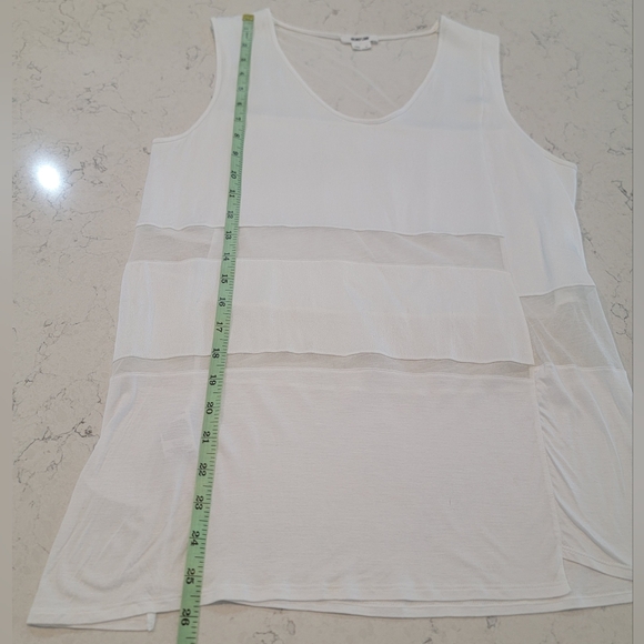Helmut Lang white sleveless patchwork asymmetrical top size small - Picture 4 of 8